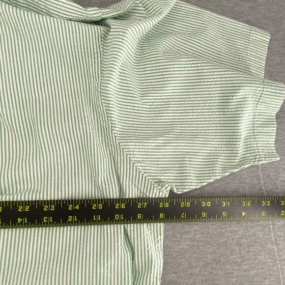 Ralph Lauren Shirt Men XXL Green Button Up Blaire Pocket Stripe Seersucker Camp - Picture 8 of 8
